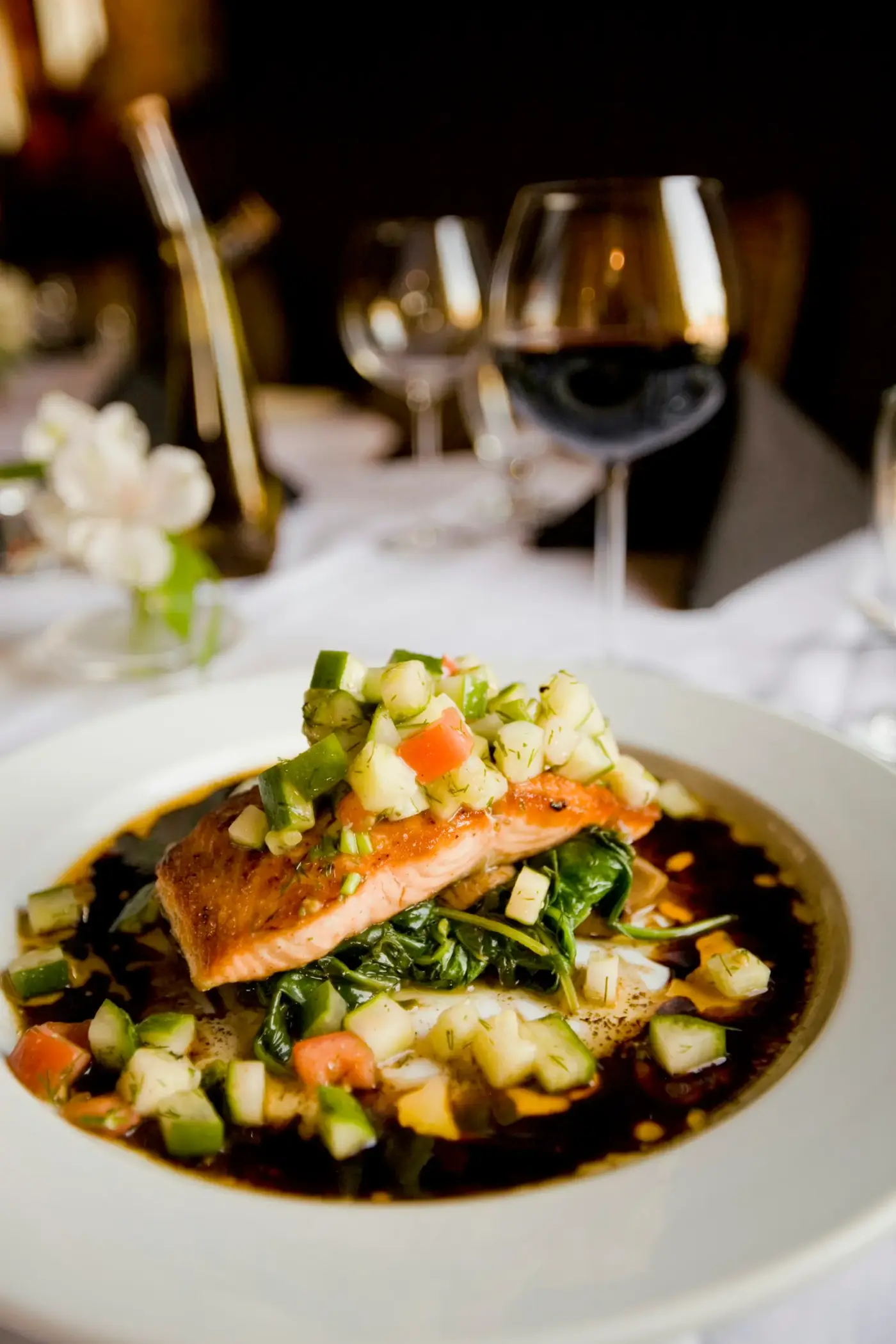 LongHorn Grilled Salmon fillet with lemon and herbs