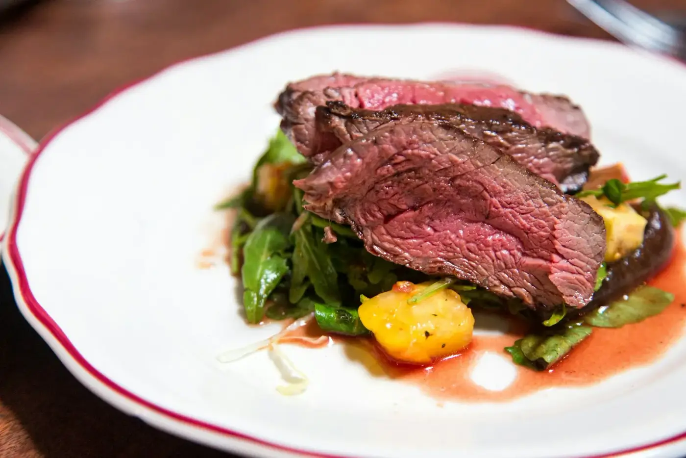 LongHorn Porterhouse steak dinner fire-grilled on a plate