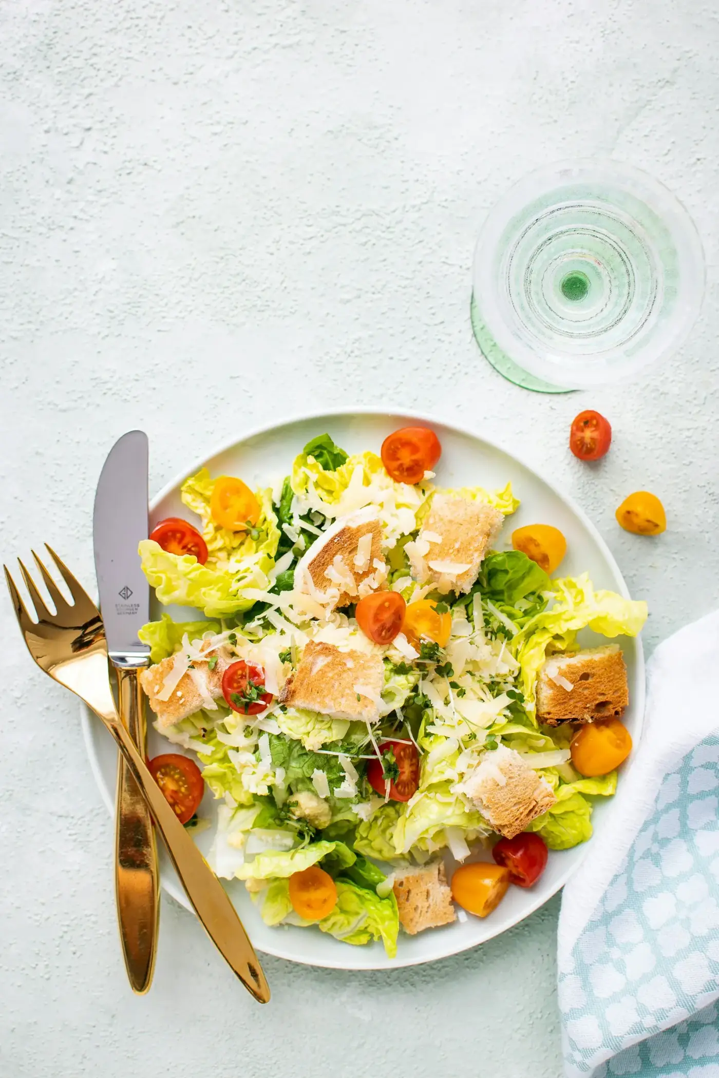 LongHorn Caesar salad bowl with romaine lettuce and dressing